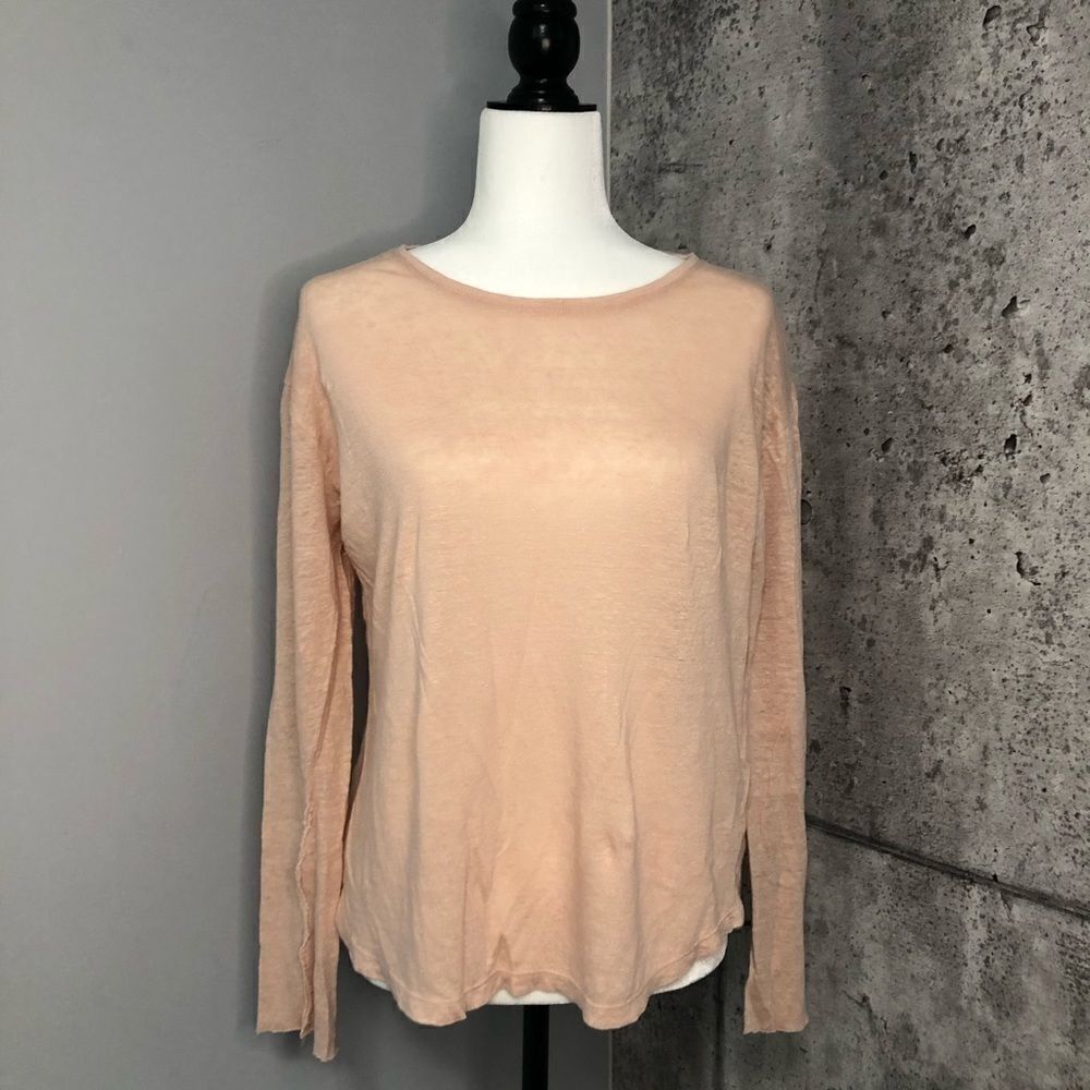 𝅺vince. 100% Linen Long Sleeve Top